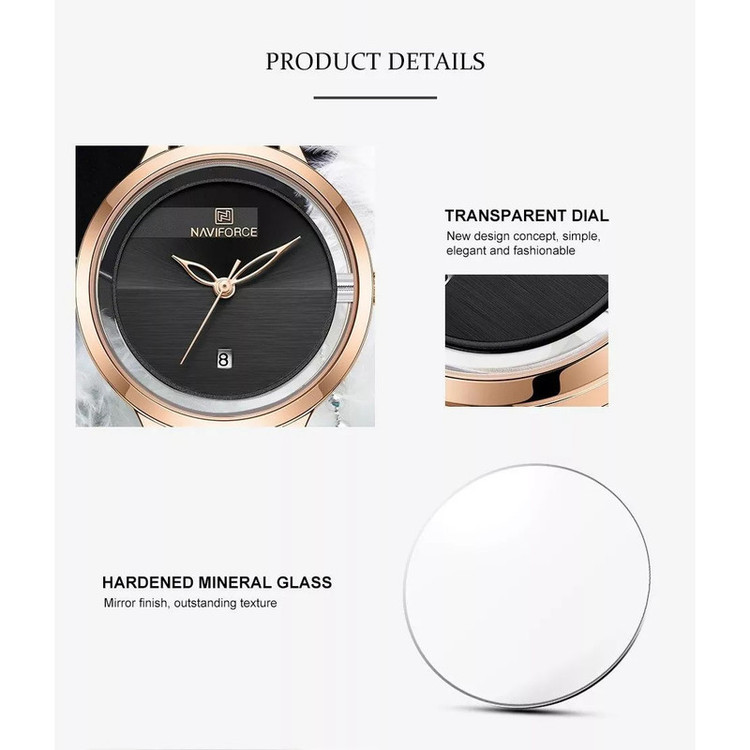 ساعت مچی عقربه ای زنانه نیوی فورس مدل NF501L -RG-B