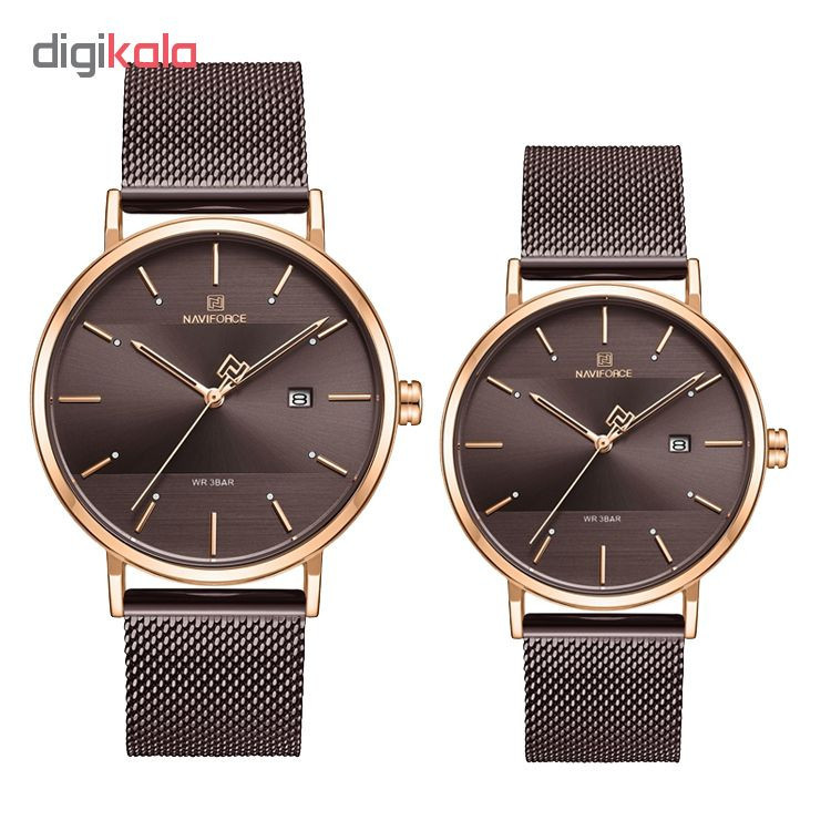 ست ساعت مچی عقربه ای زنانه و مردانه نیوی فورس مدل NF3008G