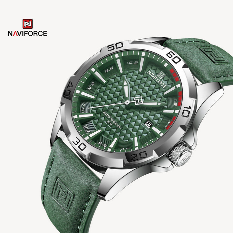 ساعت مچی عقربهای مردانه نیوی فورس مدل تقویم دار بند جیر کد NF8023-S/GN