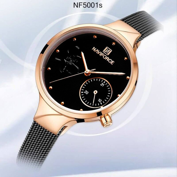 ساعت مچی عقربه ای زنانه نیوی فورس مدل N F 5001 S B B