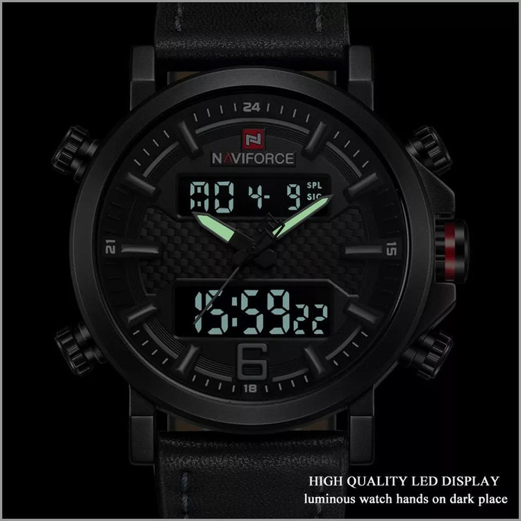 ساعت مچی عقربهای مردانه نیوی فورس مدل NF9135M -B-GY-B