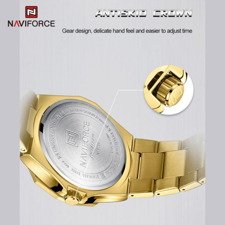 ساعت مچی عقربهای مردانه نیوی فورس مدل تقویم دار NF9200-GG