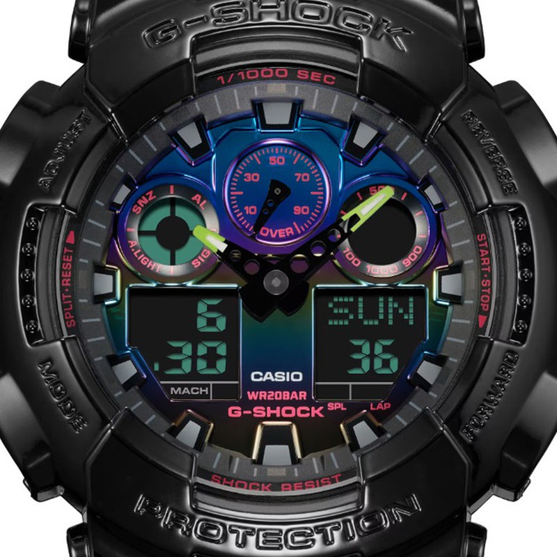 ساعت مچی عقربهای مردانه کاسیو مدل GA-100RGB-1ADR