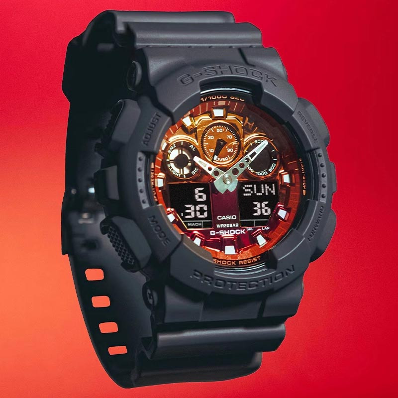 ساعت مچی عقربهای مردانه کوارتز کاسیو مدل GA-100FL-8ADR