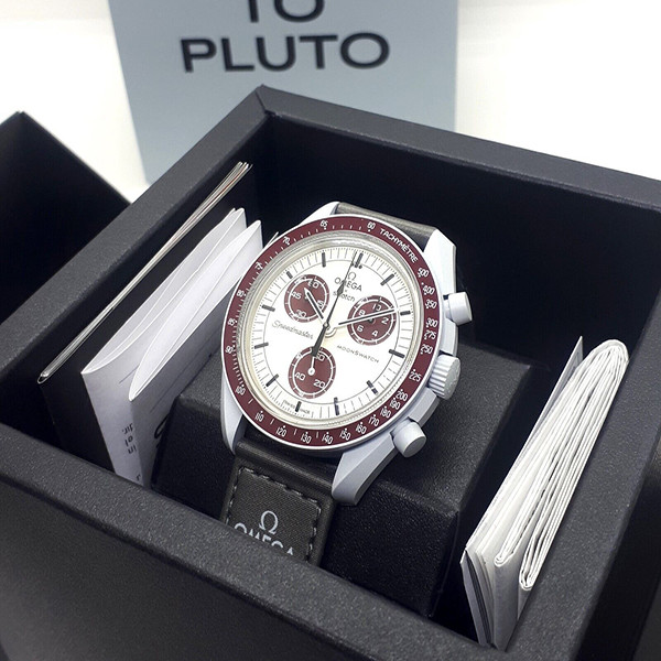 ساعت مچی عقربهای کوارتز امگا مدل MoonSwatch Mission to Pluto SO33M101