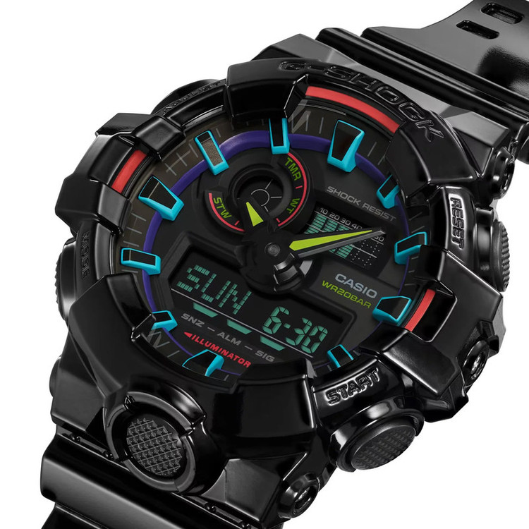 ساعت مچی عقربهای مردانه کاسیو مدل GA-700RGB-1ADR