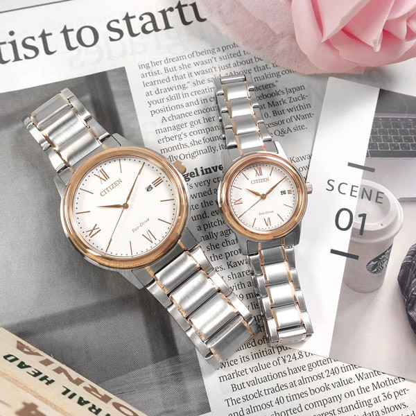 ست ساعت مچی عقربه ای زنانه و مردانه سیتی زن مدل FE1226-82A AW1676-86A