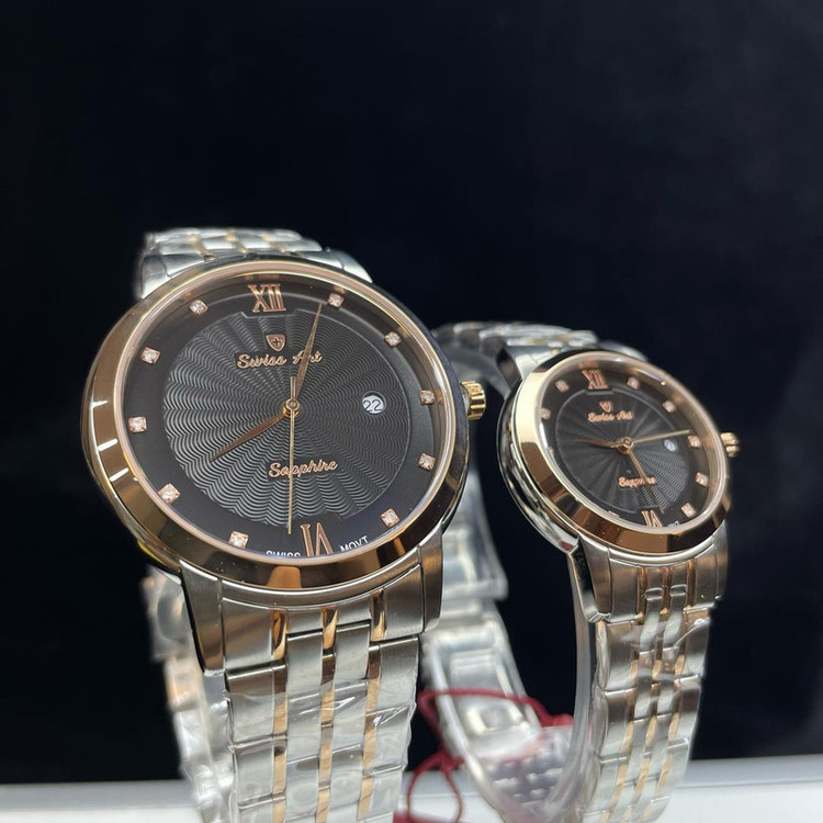 ست ساعت مچی عقربهای زنانه و مردانه سوئیس آرت مدل 62001112-08