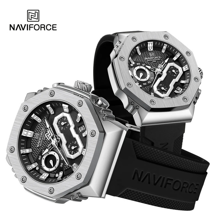 ست ساعت مچی عقربه ای زنانه و مردانه نیوی فورس مدل NF8035SBW