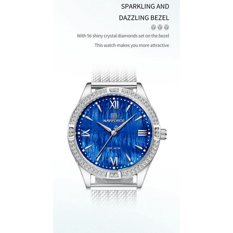 ساعت مچی عقربه ای زنانه نیوی فورس مدل نگیندار