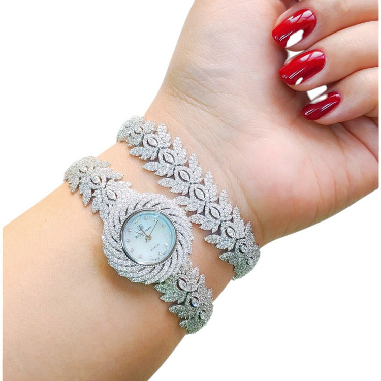 ساعت مچی عقربهای زنانه رویال کرون مدل نقره دور مارکیز ساچفا کد 00034