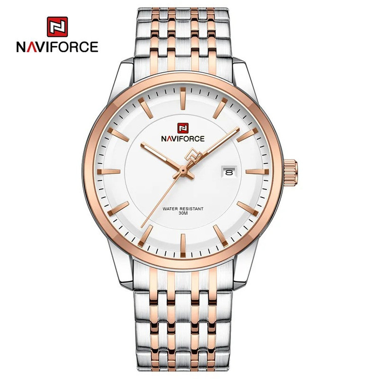 ست ساعت مچی عقربه ای زنانه و مردانه نیوی فورس مدل NF9228SWRG