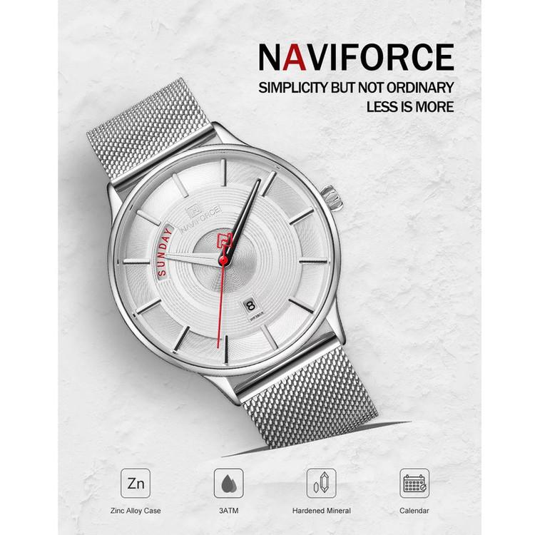 ساعت مچی عقربهای کوارتز مردانه نیوی فورس مدل nf3007 sw