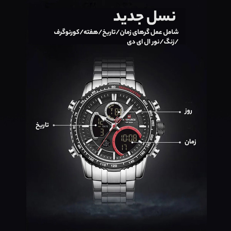 ساعت مچی عقربهای مردانه نیوی فورس مدل NF9182 SB