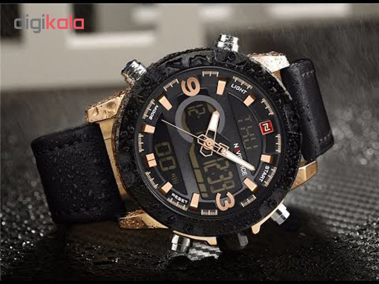 ساعت مچی عقربهای کوارتز مردانه نیوی فورس مدل NF9097-BCK-RG