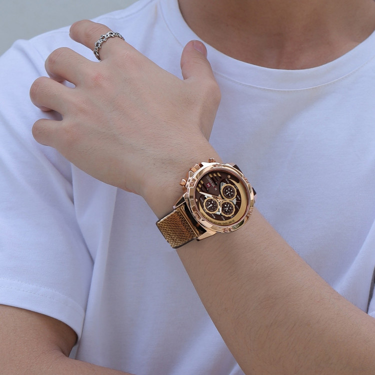 ساعت مچی عقربهای مردانه نیوی فورس مدل NF-9150 سه موتوره کرنوگراف