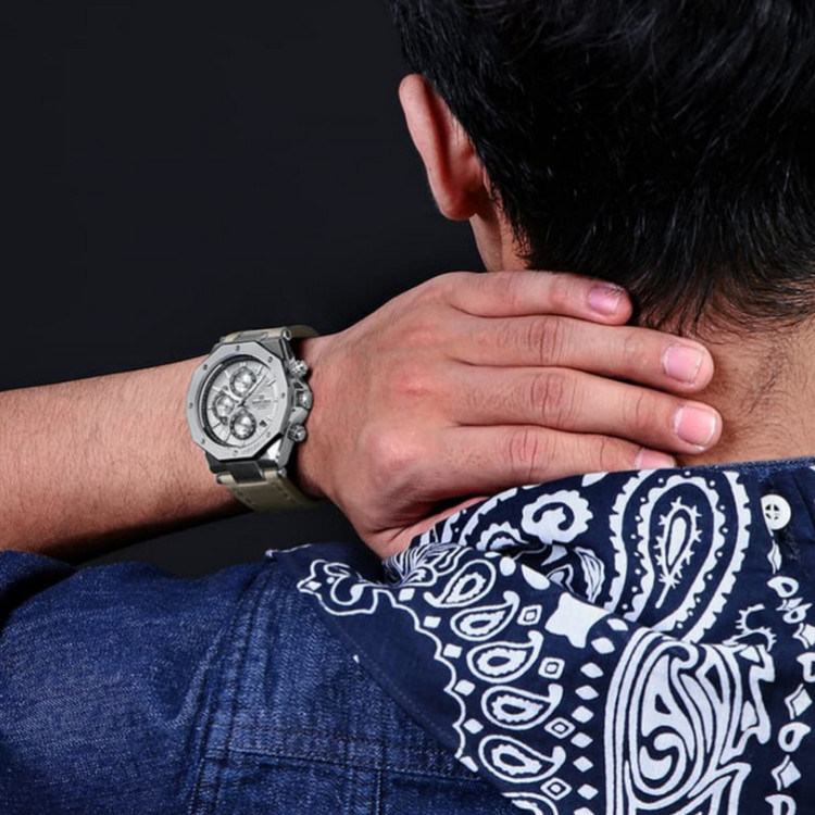 ساعت مچی عقربهای مردانه نیوی فورس مدل کرنوگراف تقویمدار کد NF8028
