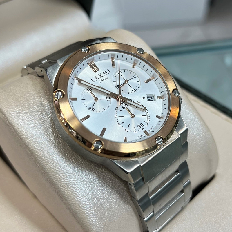 ست ساعت مچی عقربه ای زنانه و مردانه لاکسمی مدل 8125G-5 - 8125L-5