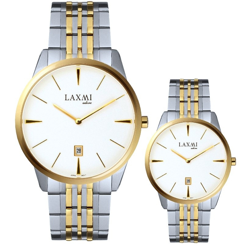 ست ساعت مچی عقربه ای زنانه و مردانه لاکسمی مدل 8518G-18 8518L-18