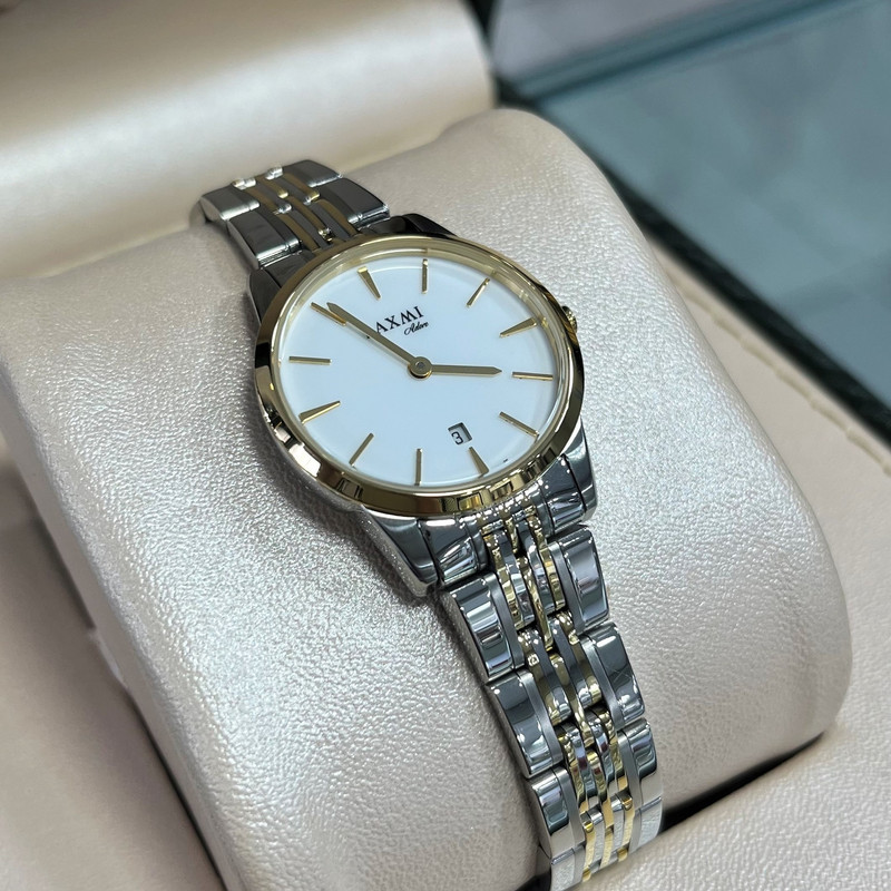 ست ساعت مچی عقربه ای زنانه و مردانه لاکسمی مدل 8518G-18 8518L-18