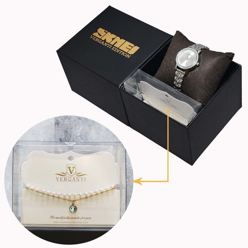 ساعت مچی عقربه ای زنانه اسکمی مدل 1311SI به همراه دستبند