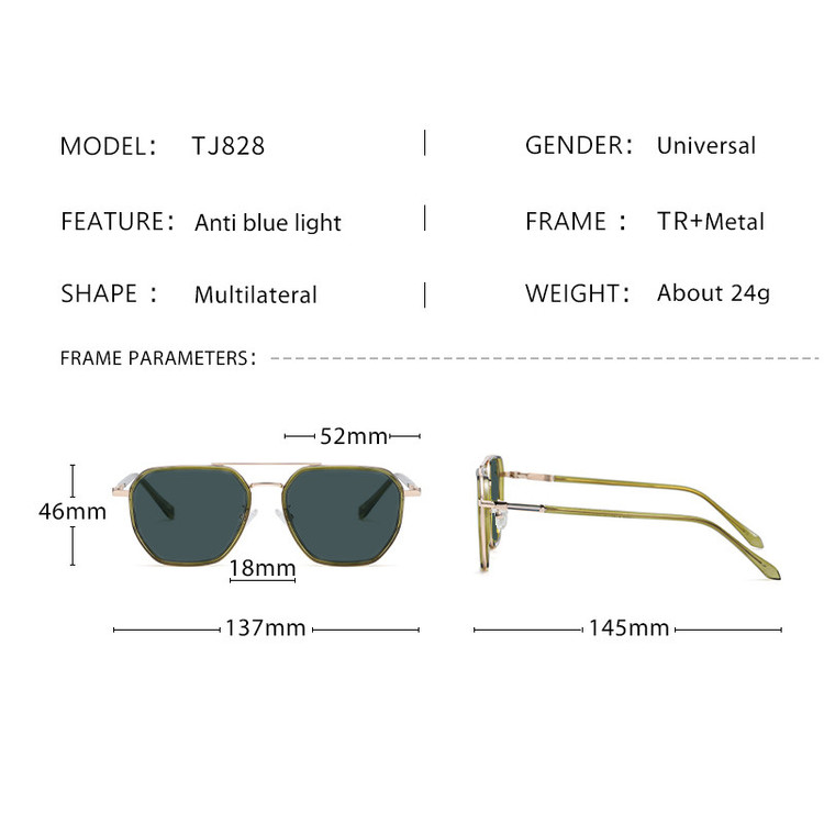 عینک آفتابی مدل خلبانی UV400 کد TJ828SS