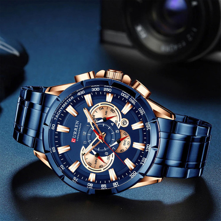 ساعت مچی عقربهای مردانه کورن واتچ مدل 8363 blue