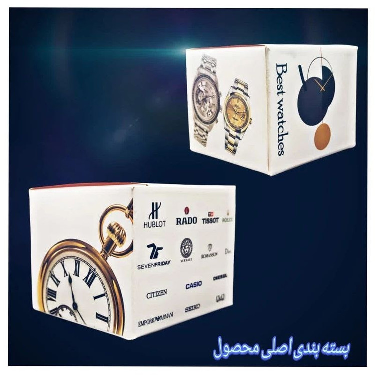 ساعت مچی عقربه ای مدل دو زمانه پمپی قاب شفاف b-m