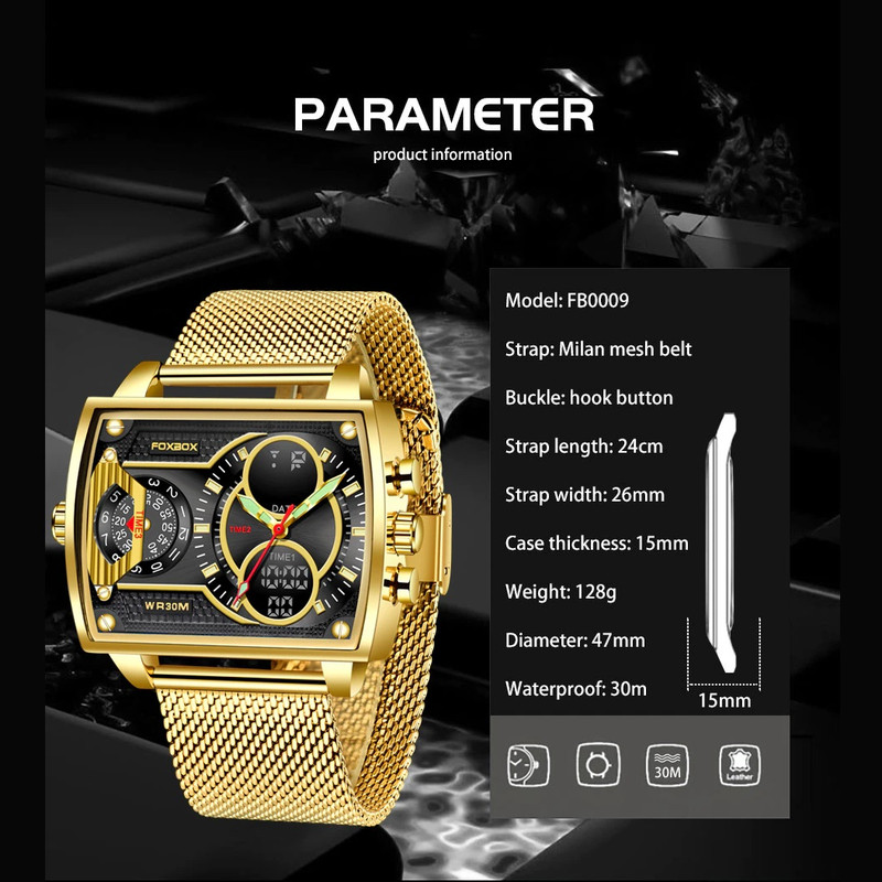 ساعت مچی عقربه ای مدل Multi time Luxury