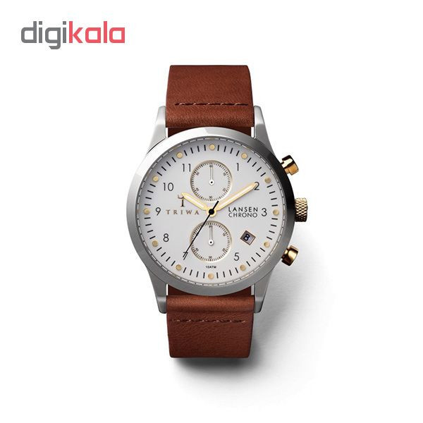ساعت مچی عقربه ای تریوا مدل Ivory Lansen Chrono Brown classic